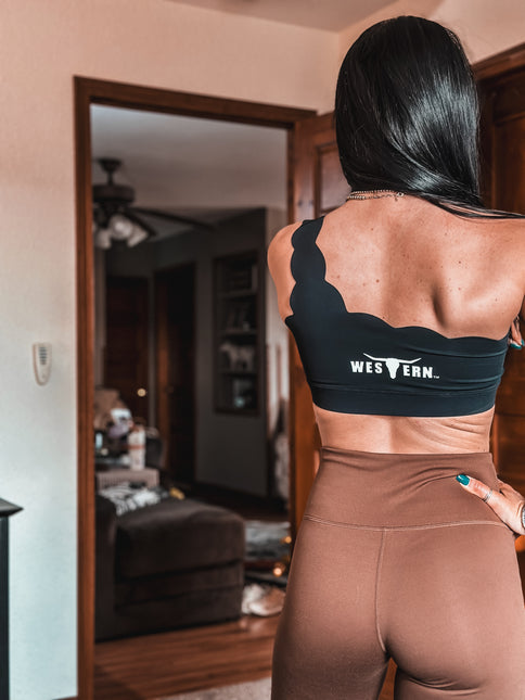 Brand Petal One Shoulder Bra - Black