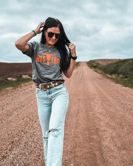 Brand T Grey/Orange Logo