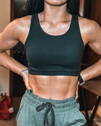 Brand Cut Back Bra - Black