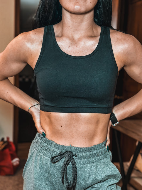 Brand Cut Back Bra - Black