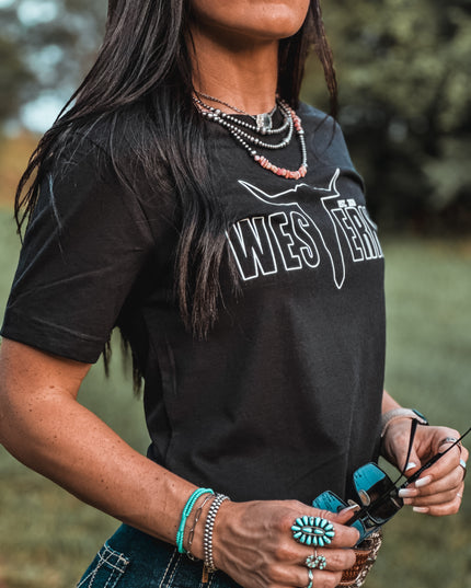 Brand T White Outline Logo - Black