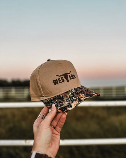 Brand Brown Logo Hat - Camo Woods/Khaki
