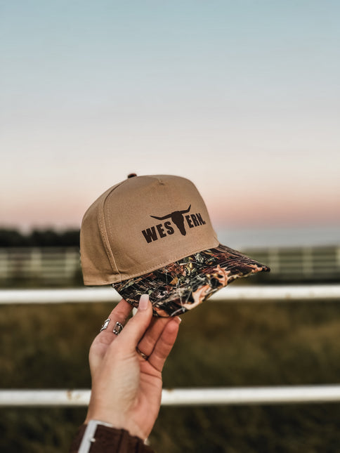 Brand Brown Logo Hat - Camo Woods/Khaki