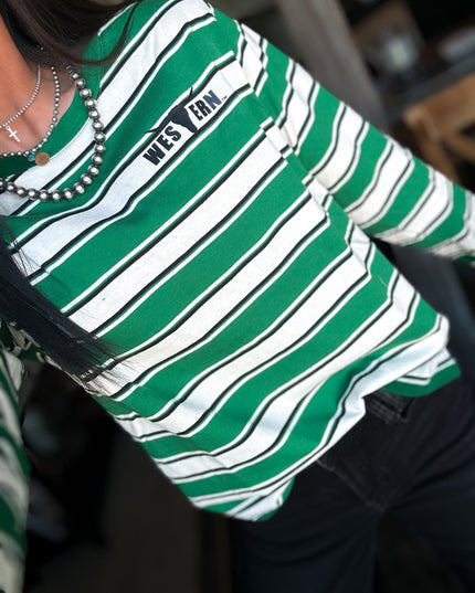 Striped Basic Long Sleeve - Green/Black