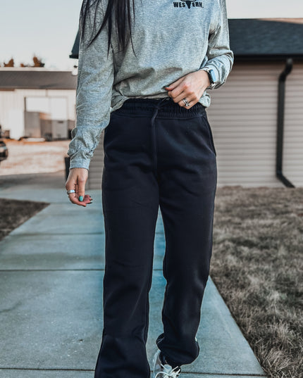 Brand Tri-Cotton Joggers - Black
