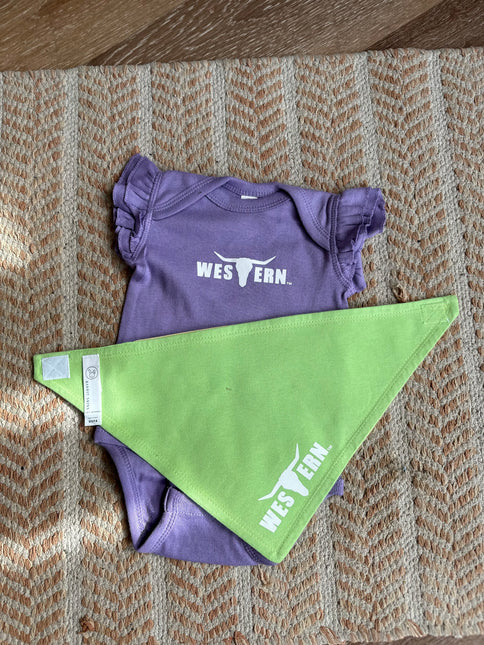 Brand Baby Bandana Bib - Green/Yellow