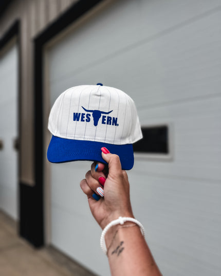 Brand Hat Blue Logo -  Baseball Stripe