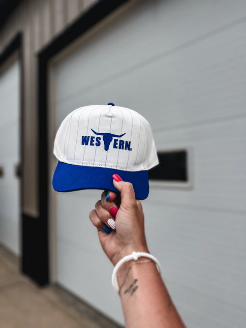 Brand Hat Blue Logo -  Baseball Stripe