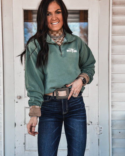 Brand 1/4 Zip Praire Sage