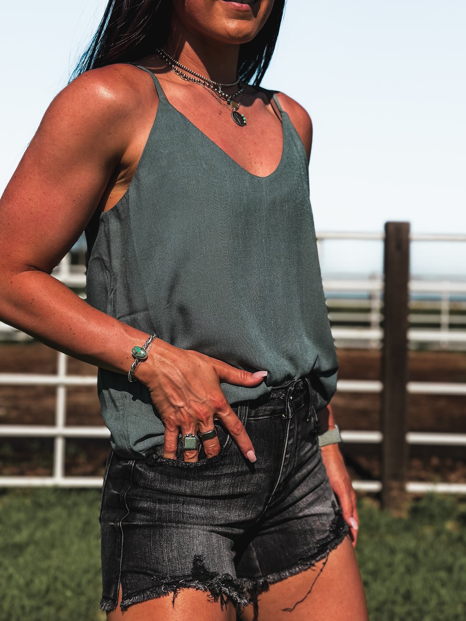 Brand Summer Night Tank - Jade
