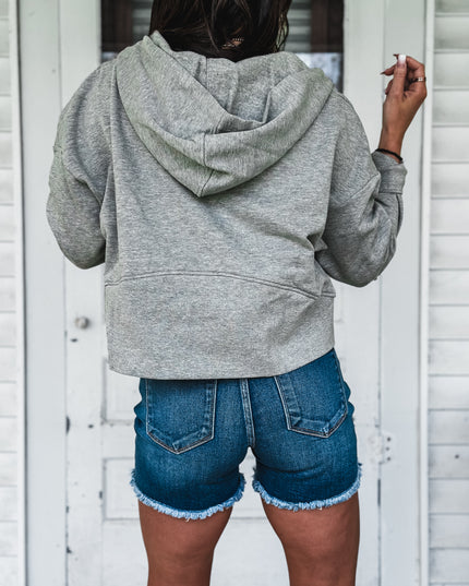 Brand Tri Rover 1/2 Zip Hoodie - Heather Grey