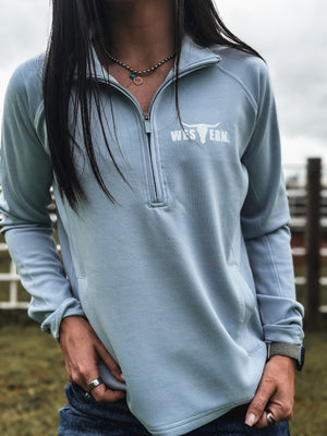 Brand Peak Women's 1/4 Zip -Ice Blue