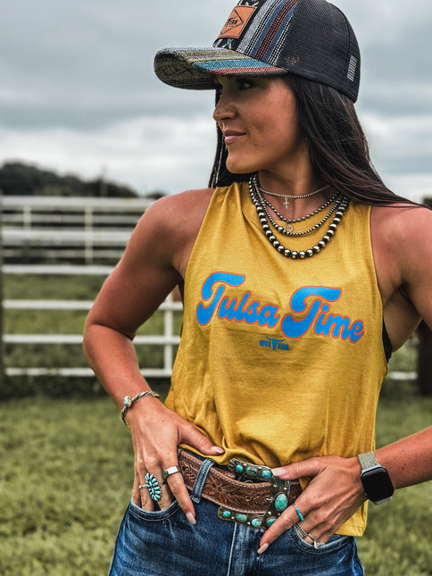 Tulsa Time Cropped Tank - Mustard