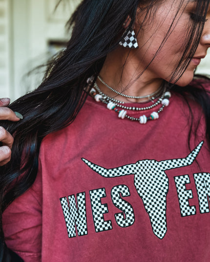 Brand Oversized T - Brick/Checkers