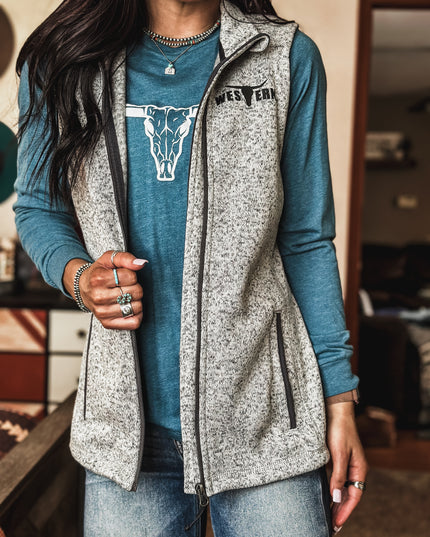 Brand Fleece Vest - Heather Grey