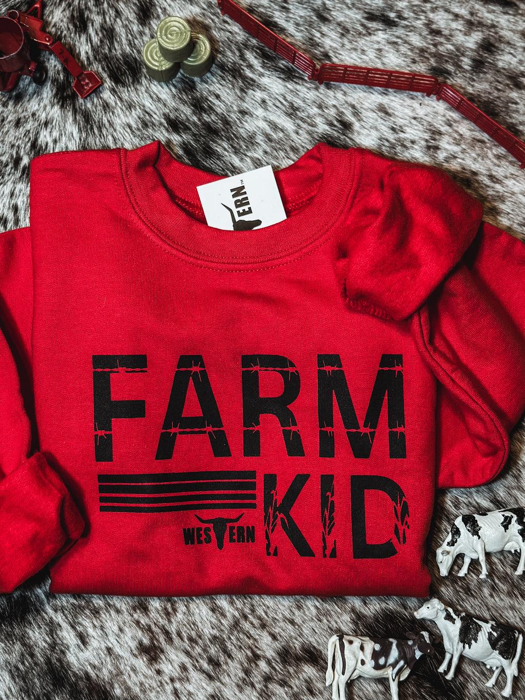 FARM KID Crew Toddler - Red