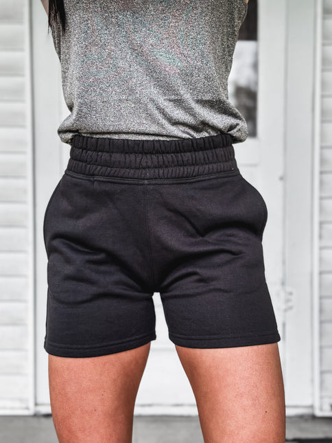Brand Tri Jogger Shorts - Black