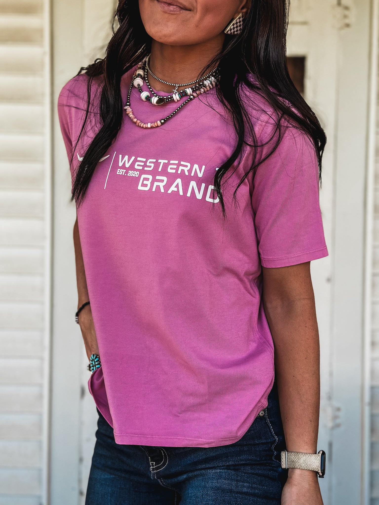 Western T Brand | Logo Boxy T - Flamingo Pink