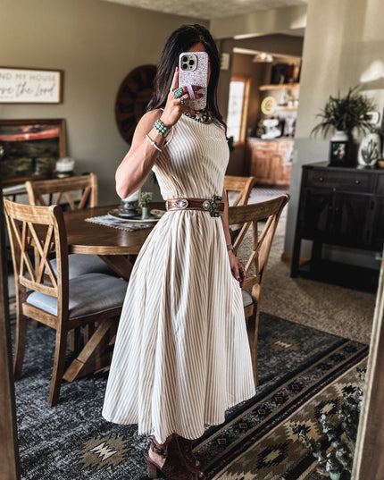 Spring Linen Stripe Dress