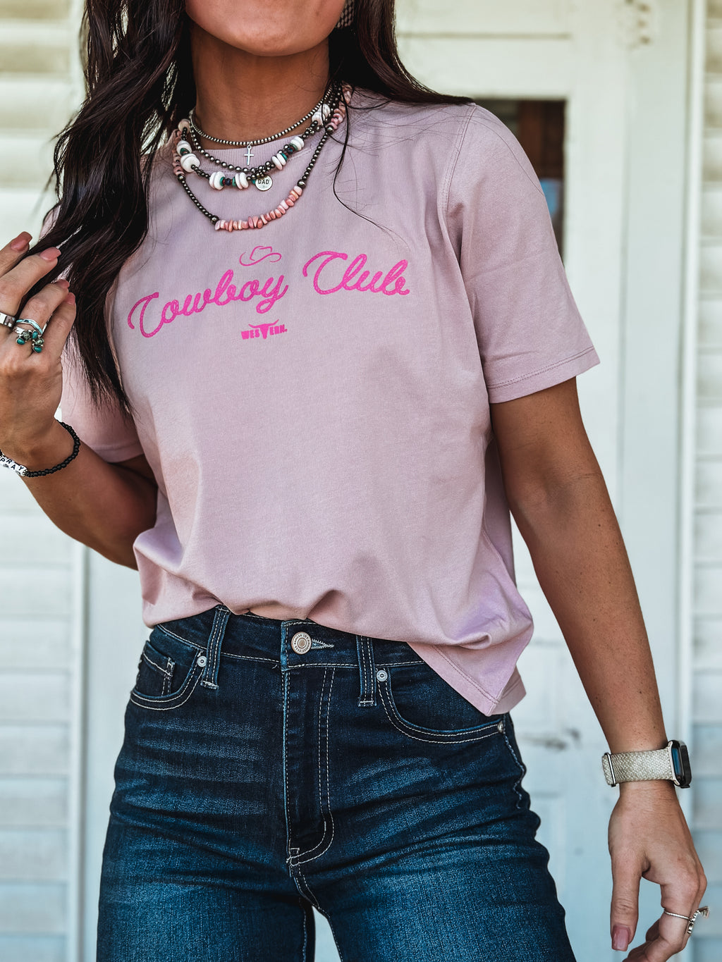 Cowboy Club Boxy T - Pastel Pink