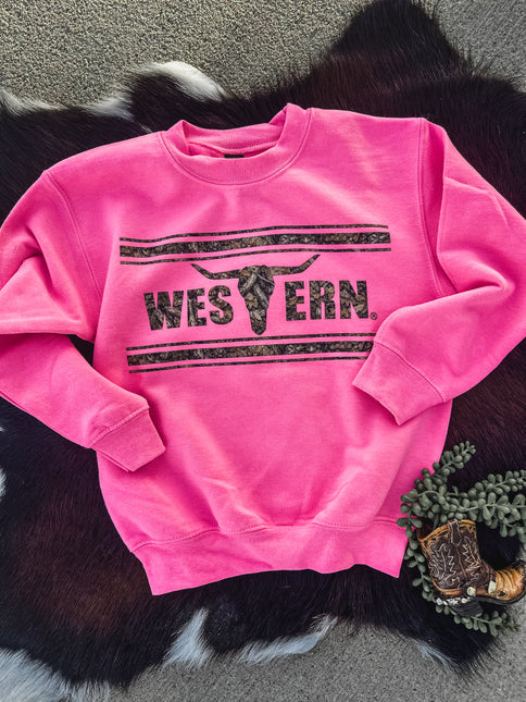 Brand Logo Camo Woods Kids Crew