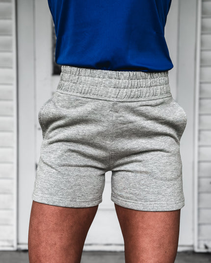 Brand Tri Jogger Shorts - Heather Grey
