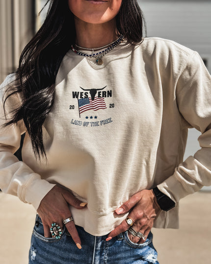 Vintage 4th of July Mid-Length Crew