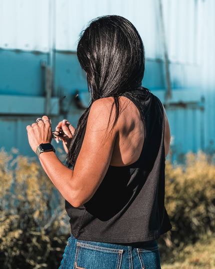 Made in America Cropped Tank - Black