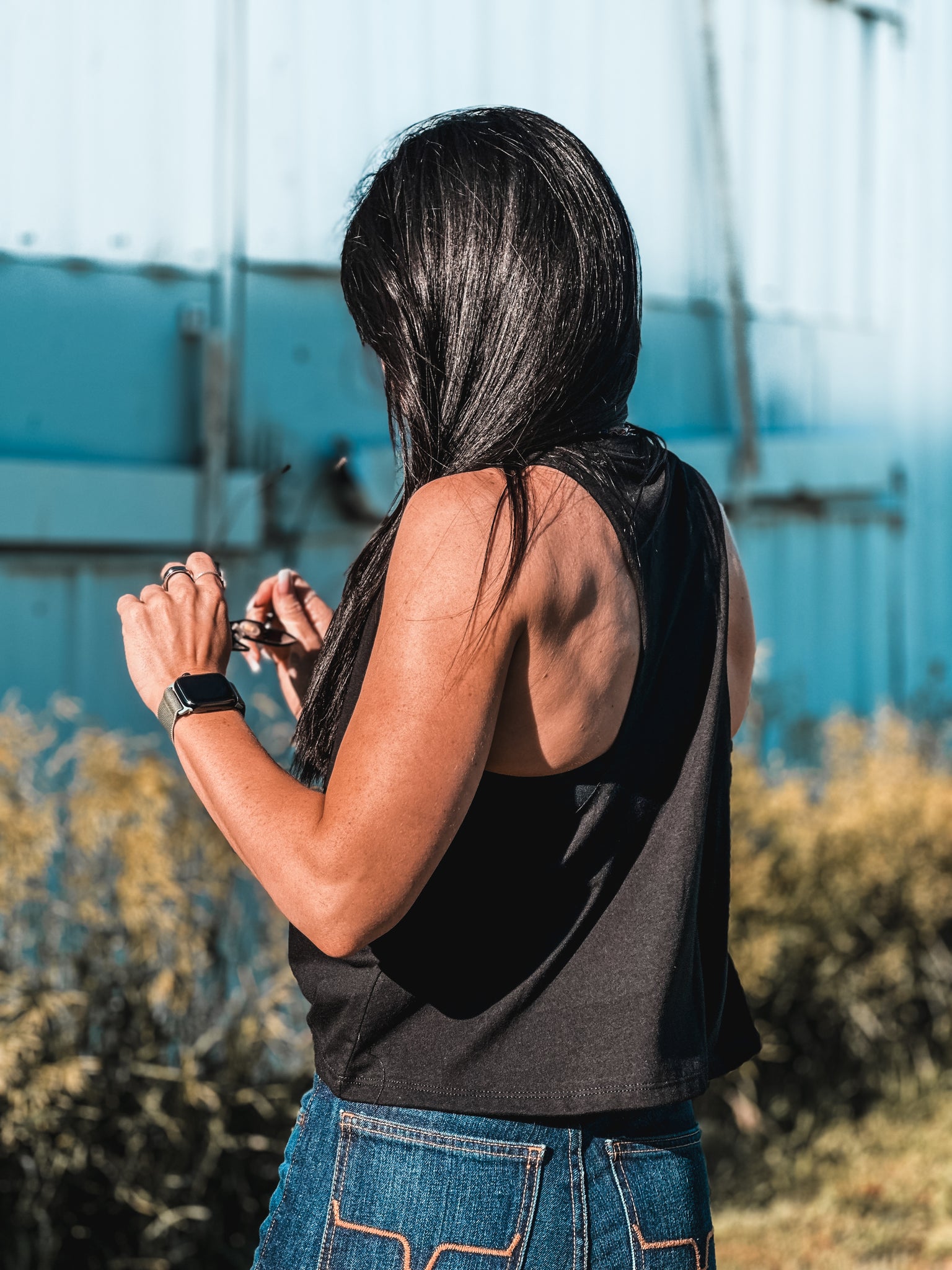 Made in America Cropped Tank - Black