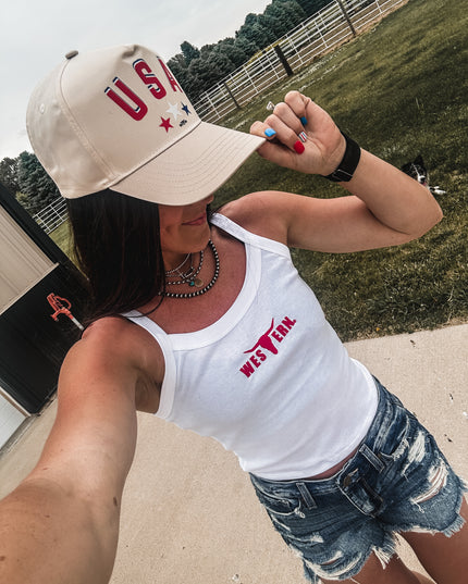 USA Hat - Cream