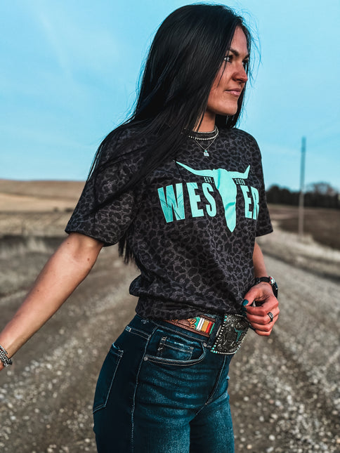 Brand T Black Leopard