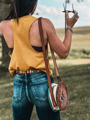 C O W B O Y S Cropped Tank - Mustard