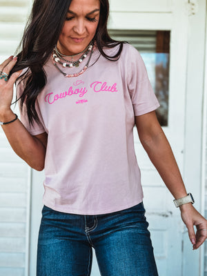 Cowboy Club Boxy T - Pastel Pink