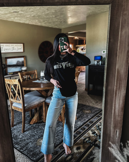 Brand Woods Camo Logo Jersey Longsleeve - Black