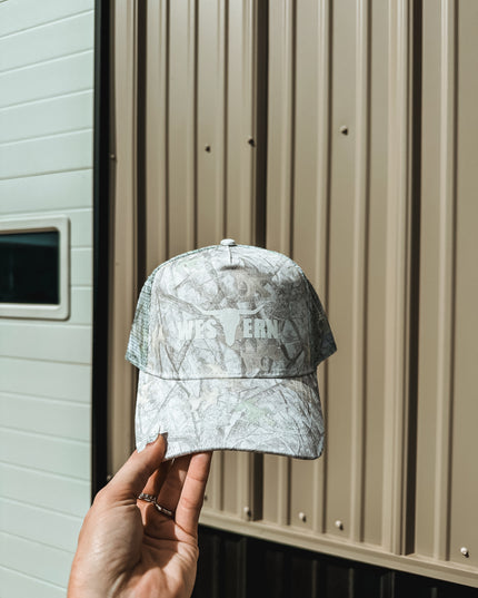 Brand Logo Hat - White Camo Woods