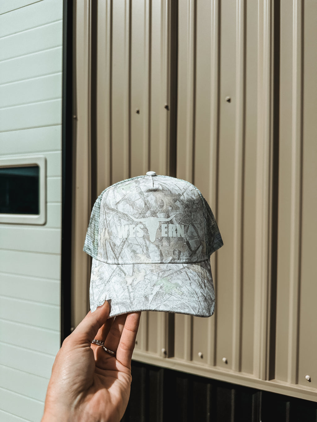 Brand Logo Hat - White Camo Woods