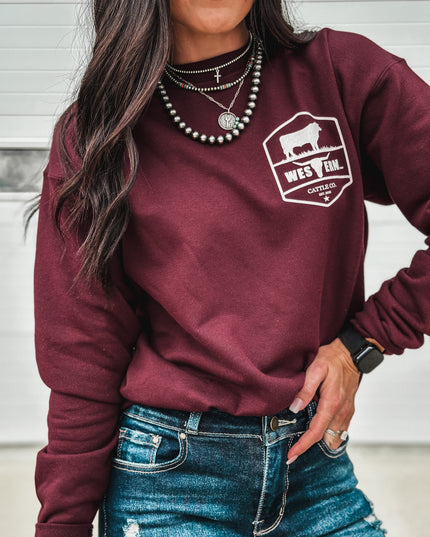 WTB Cattle Co. Crew - Maroon