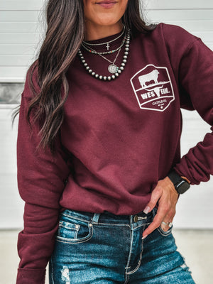 WTB Cattle Co. Crew - Maroon