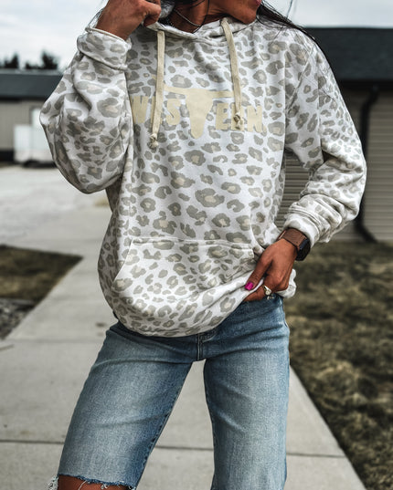Brand Hoodie - Snowy Leopard