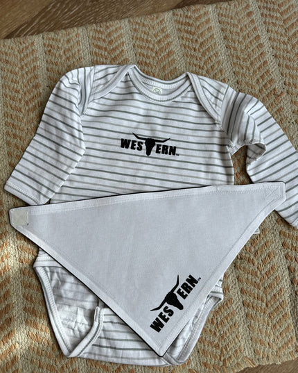 Brand Baby Bandana Bib - Black/White