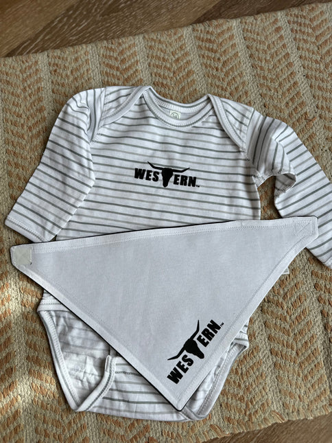 Brand Baby Bandana Bib - Black/White