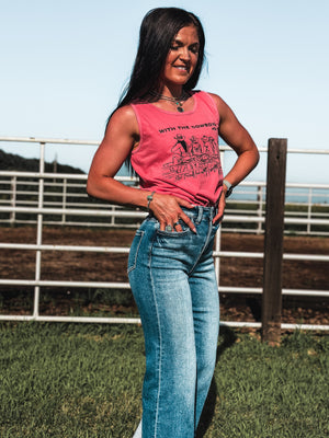 With the Cowboys Tank - Watermelon
