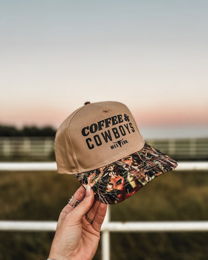 Coffee & Cowboys Hat - Camo Woods/Khaki
