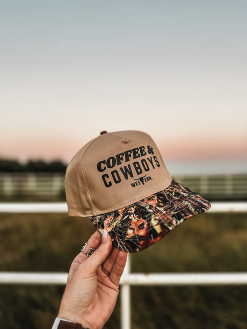 Coffee & Cowboys Hat - Camo Woods/Khaki