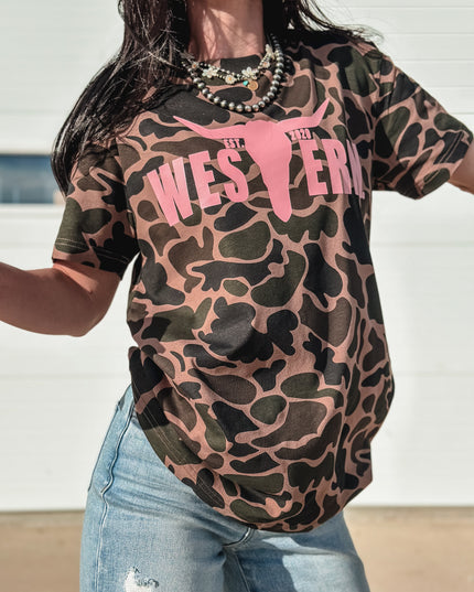 Duck Camo T - Pink Logo