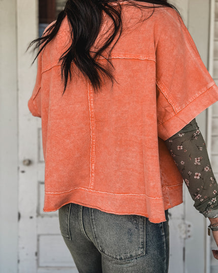 Brand Tulip Oversized Box Tee - Orange