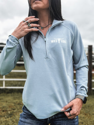 Brand Peak Women's 1/4 Zip -Ice Blue