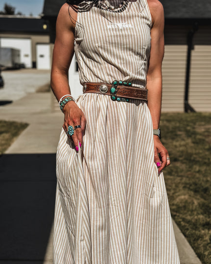 Spring Linen Stripe Dress