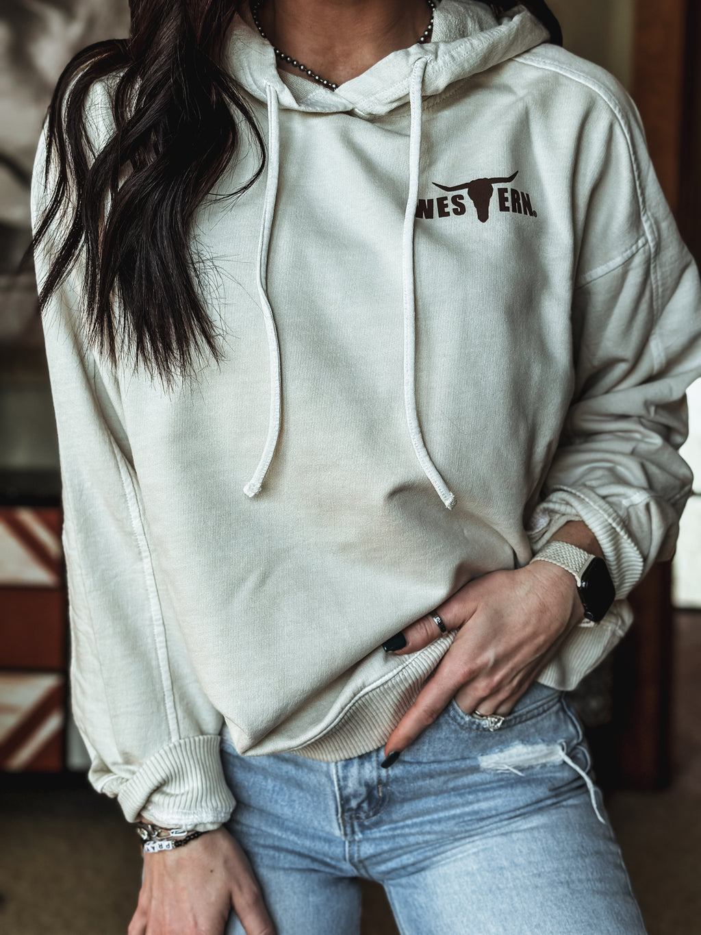 Brand Deadwood Hoodie - Cream