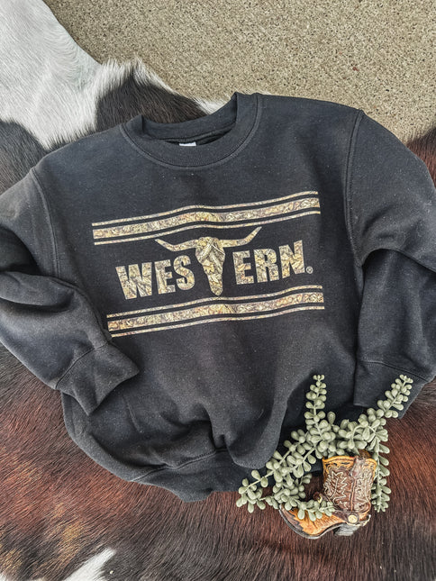 Brand Logo Camo Woods Kids Crew